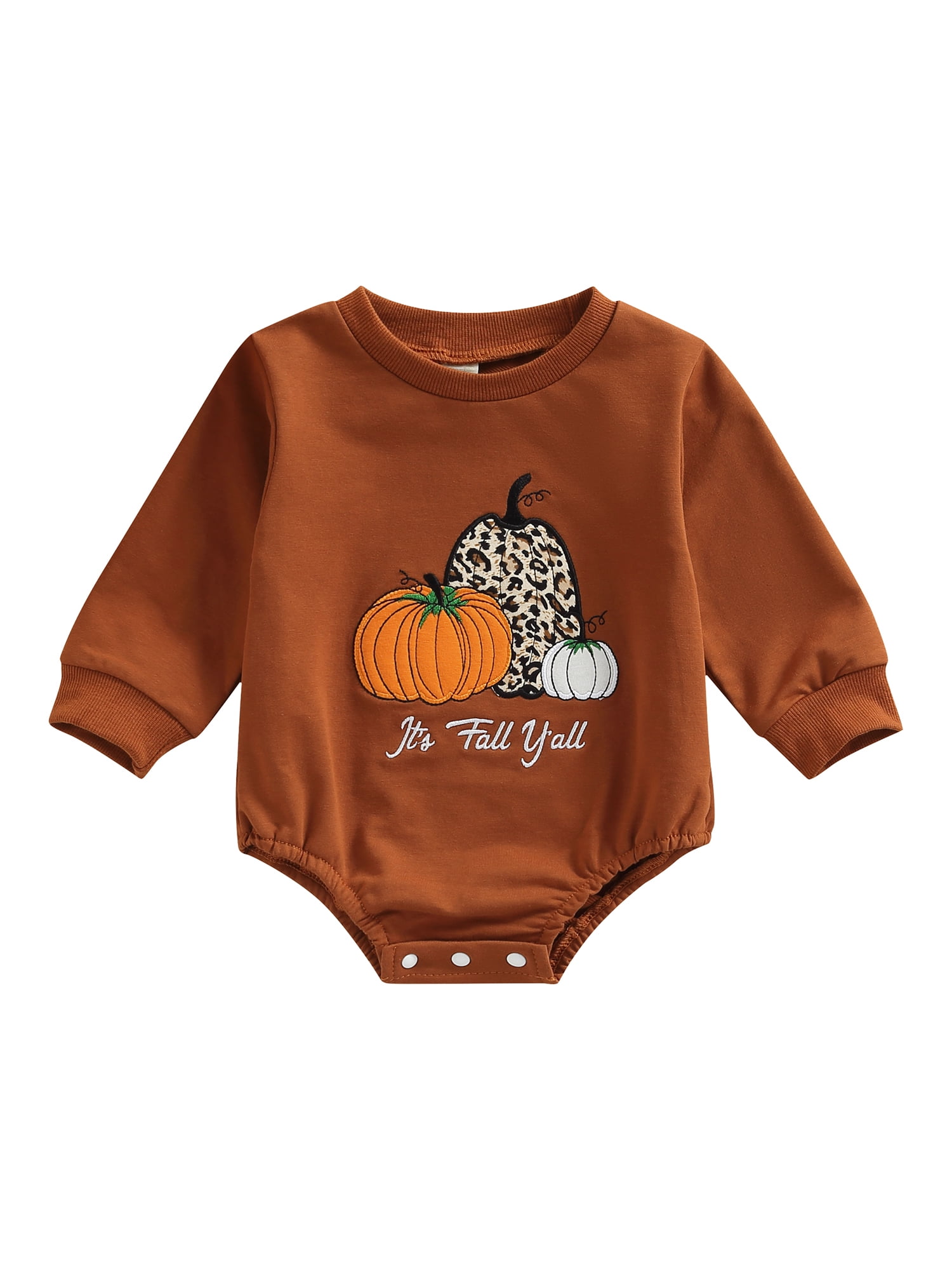 Newborn Baby Boys Girls Romper 1st Halloween Outfit Long Sleeve Pumpkin Clothes 