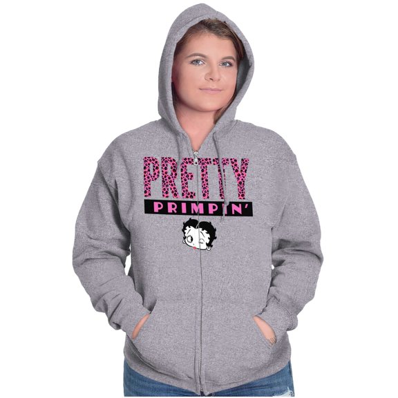Betty Boop Pretty Girly Cutie Cute Zip Hoodie Sweatshirt Women Brisco Brands S