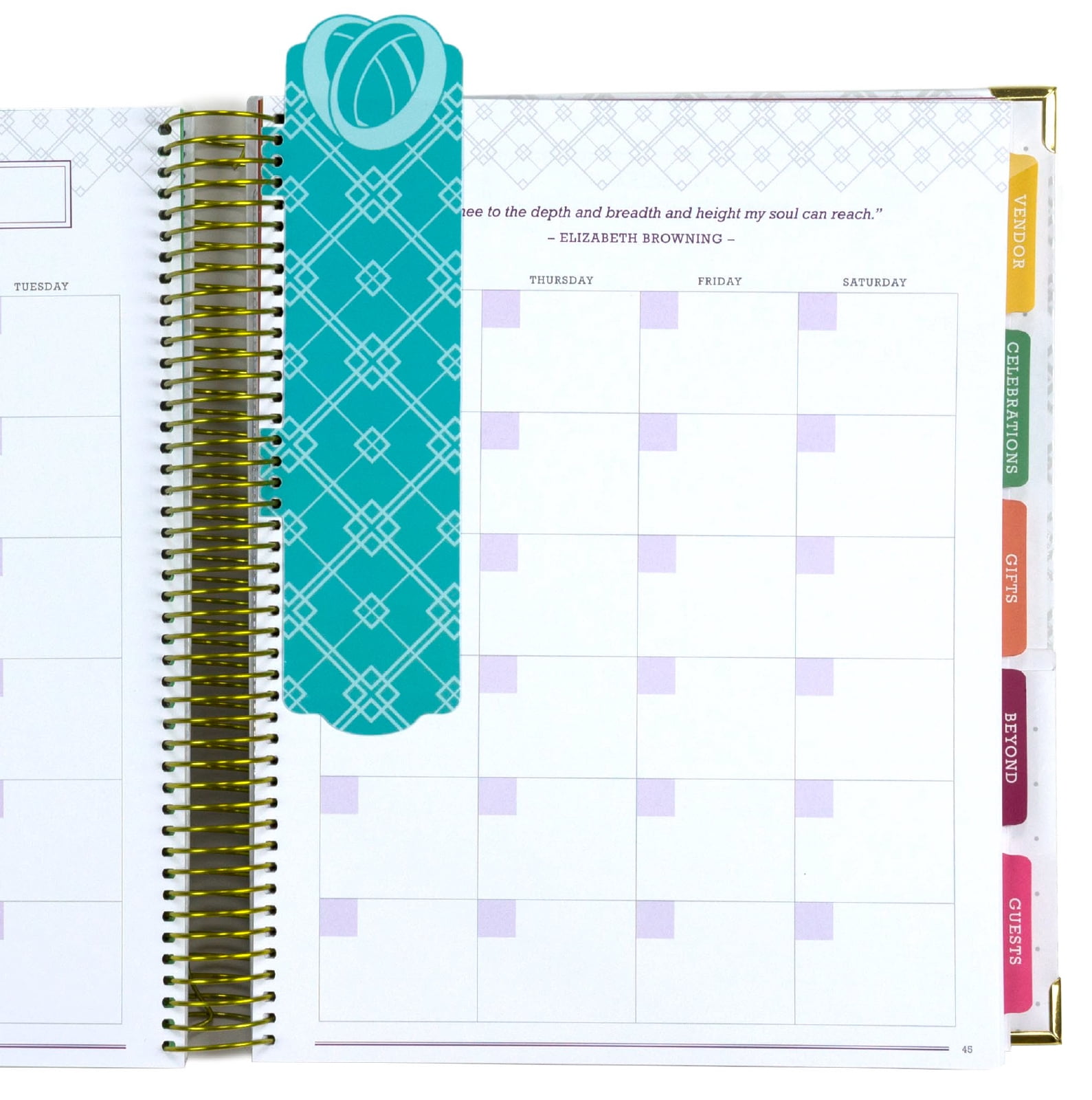 Global Printed Products 9" x 11" Wedding Planner Hardcover White/Gold (GPP-PLNR-GLD)