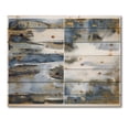 thumbnail image 3 of Designart 'Gold and Dark Blue Abstract Waves III' Modern Print on Natural Pine Wood, 3 of 5