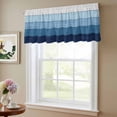 thumbnail image 6 of 2 Pack Rustic Stripes Valance for Window Blue Gradient Farmhouse Wood Grain Kitchen Valance Rod Pocket Short Curtain Topper Decorative Window Treatment for Living Room Bedroom 54"x18", 6 of 8