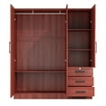 thumbnail image 6 of Better Home Product Violet Engineered Wood Wardrobe Armoire with Mirror/Mahogany, 6 of 6