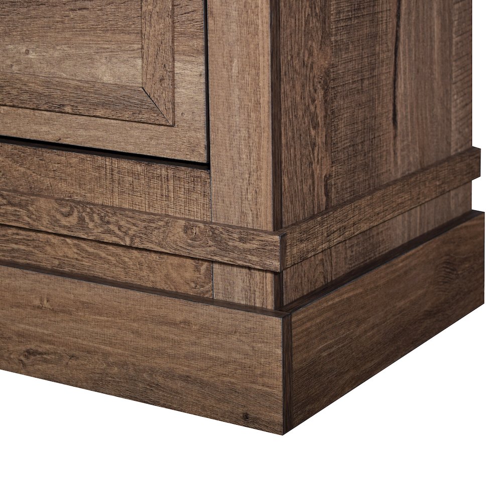 New Classic Furniture Coventry Hall 2-Piece Wood Dresser and Mirror Set in Pecan