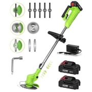 HOTREE 21V Cordless String Trimmer, Weed Eater & Edger with 2 Batteries, Multi-Blade Electric Grass Trimmer for Lawn & Yard
