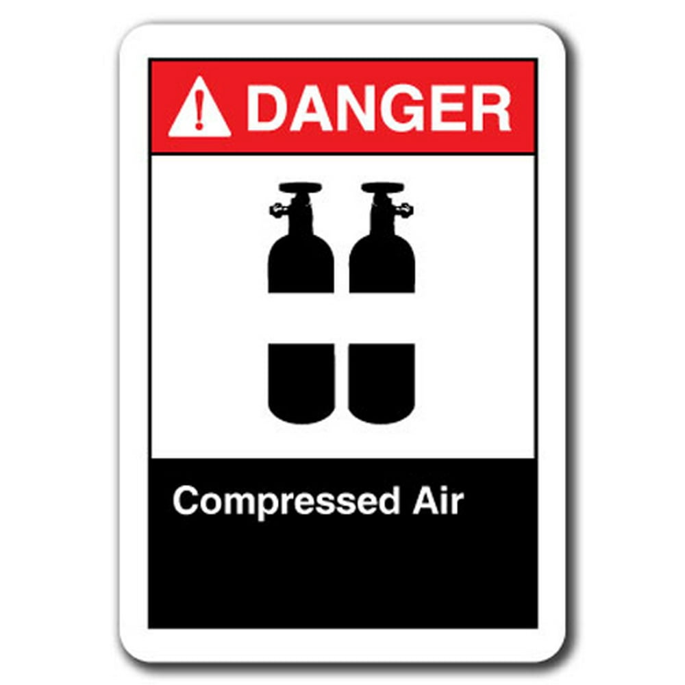 Danger Sign Compressed Air 7"x10" Plastic Safety Sign ansi osha