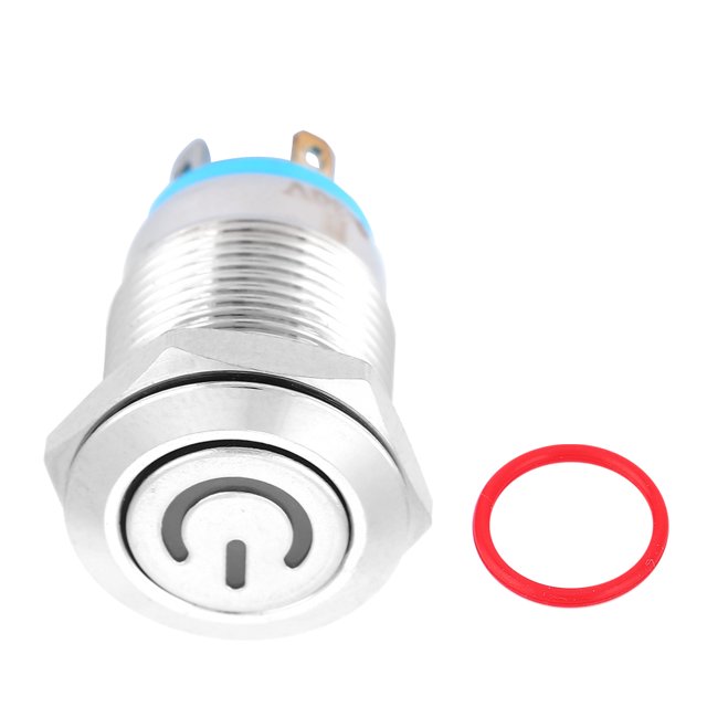 Interruptor de reinicio automático, interruptor de botón de metal de 12 mm, interruptor plano, interruptor pulsador muy versátil
