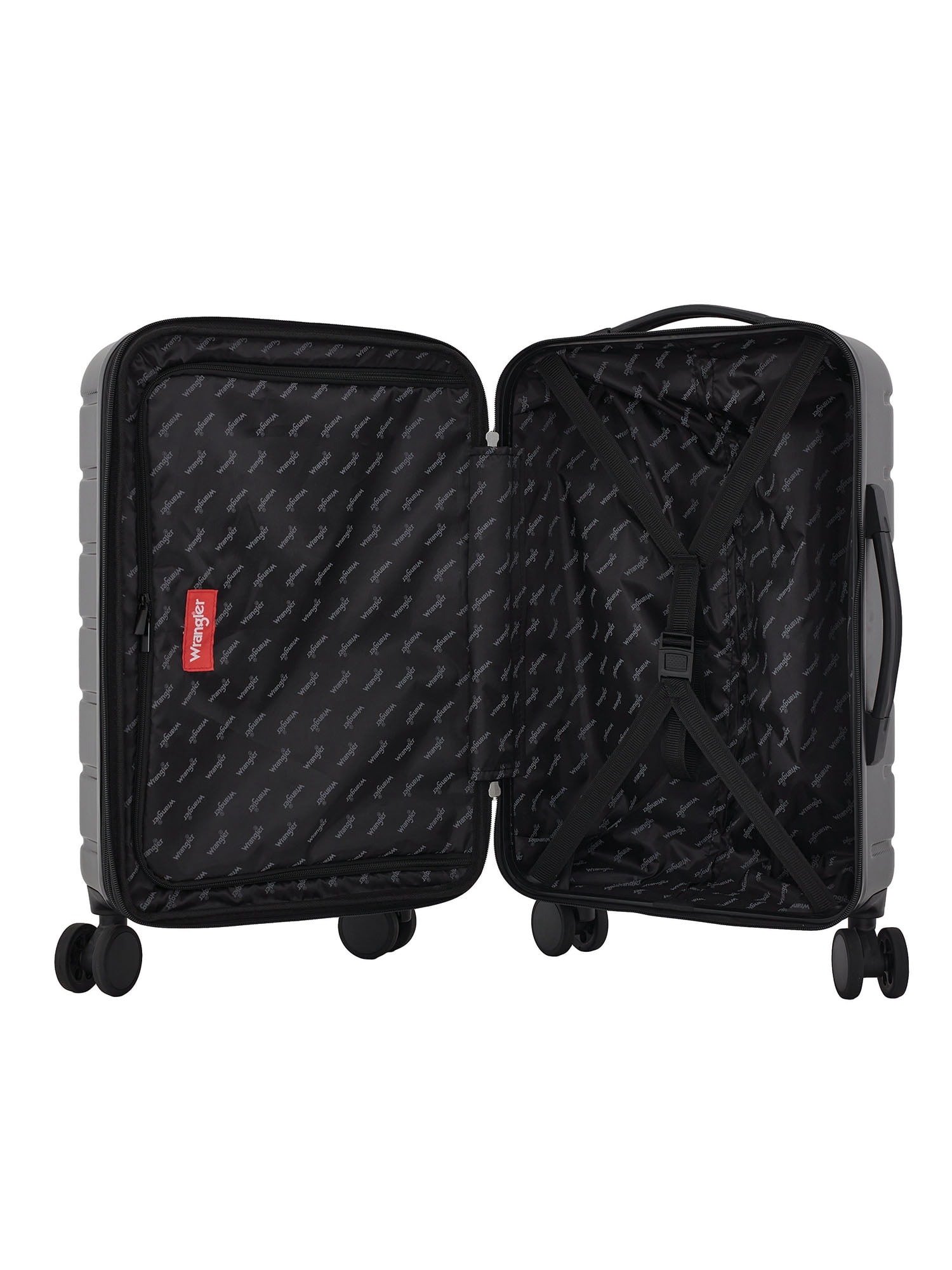 Wrangler 4-Piece 8-Wheel Expandable Hard Side Trunk-Style Luggage Set - Black