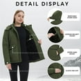 thumbnail image 5 of WenVen Women's Plus Size Coats Hooded Puffer Jacket Recycled Winter Coat Green 3XL, 5 of 10