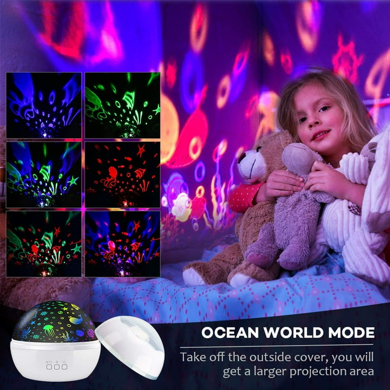 【Gifts Package】 Christmas Gifts Star Projector Night Light for Kids, 96  Lighting Star Room Lights for Bedroom Decor,6 Films-360°Rotating Star