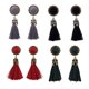 thumbnail image 3 of Pendientes largos Qarigey con Borlas de Cristal Bohemio para Mujer Joyería Vintage Llamativa Negro, 3 of 6
