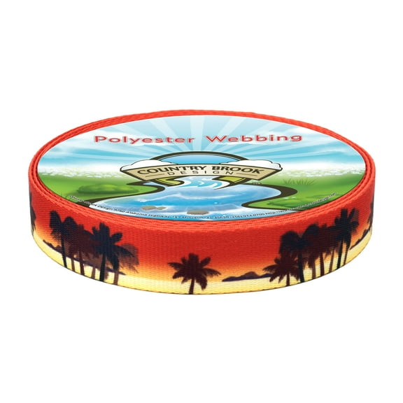 Country Brook Design® 1 inch Caribbean Sunset Polyester Webbing, 50 Yards