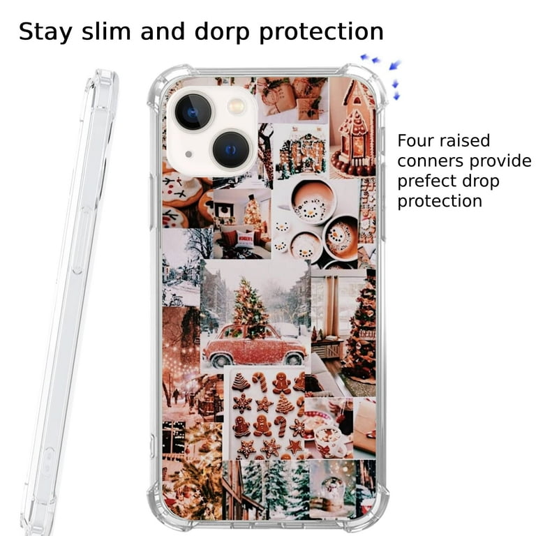 Xmas Winter Collage Case Compatible with iPhone 14,Aesthetic Art