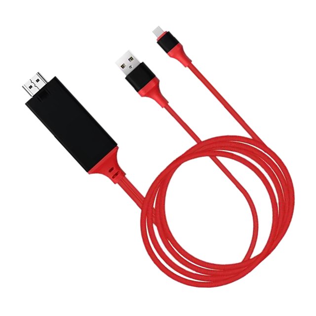 Cable adaptador tipo C a cable de interfaz multimedia de alta definición adaptador PVC cobre para teléfono portátil rojo