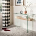 thumbnail image 2 of SAFAVIEH Kayley Rectangular Modern Glass Console Table, Grey Oak, 2 of 5