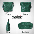 thumbnail image 2 of Madosh, Women's Crossbody Bag Hobo Purse Genuine Leather Shoulder Work Bag Green Bucket Handbag, 2 of 4