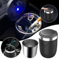 thumbnail image 3 of TONAIN Auto Car Ashtray Cigarette Cup Ash Holder with Led Light Lid Portable UK HOT U4, 3 of 8