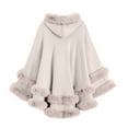 thumbnail image 3 of Sokhug Faux Mink Fur Shawl Wraps for Women Winter Fall Belt Elegant Cape Warm Cozy Solid Furry Poncho Shawl Cardigan, 3 of 5