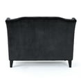 thumbnail image 6 of Noble House Lawrence Button Tufted Velvet Loveseat, Black, 6 of 9
