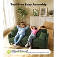 thumbnail image 6 of Welzona 83" Teddy Fabric Sofa, Modern 3-Seater Couch with 2 Throw Pillows, Tool-Free Assembly, Green, 6 of 9