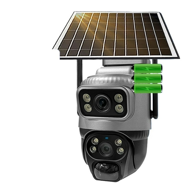 Solar Ip Cctv Kamera 4G Solar PTZ Security Camera -3 Lens Can Be
