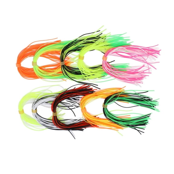 Silicone Jig Skirts DIY Silicone Fishing Jig Lures 10 Bundles 30 Strands Fishing Bait Accessories Spinnerbait Replacement Skirt Spinnerbaits Buzzbaits Spoon Blade Squid Skirt Replacement