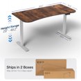 thumbnail image 6 of VIVO Electric 63” x 32” Stand Up Desk, Vintage Brown Table Top, Gray Frame, 6 of 8