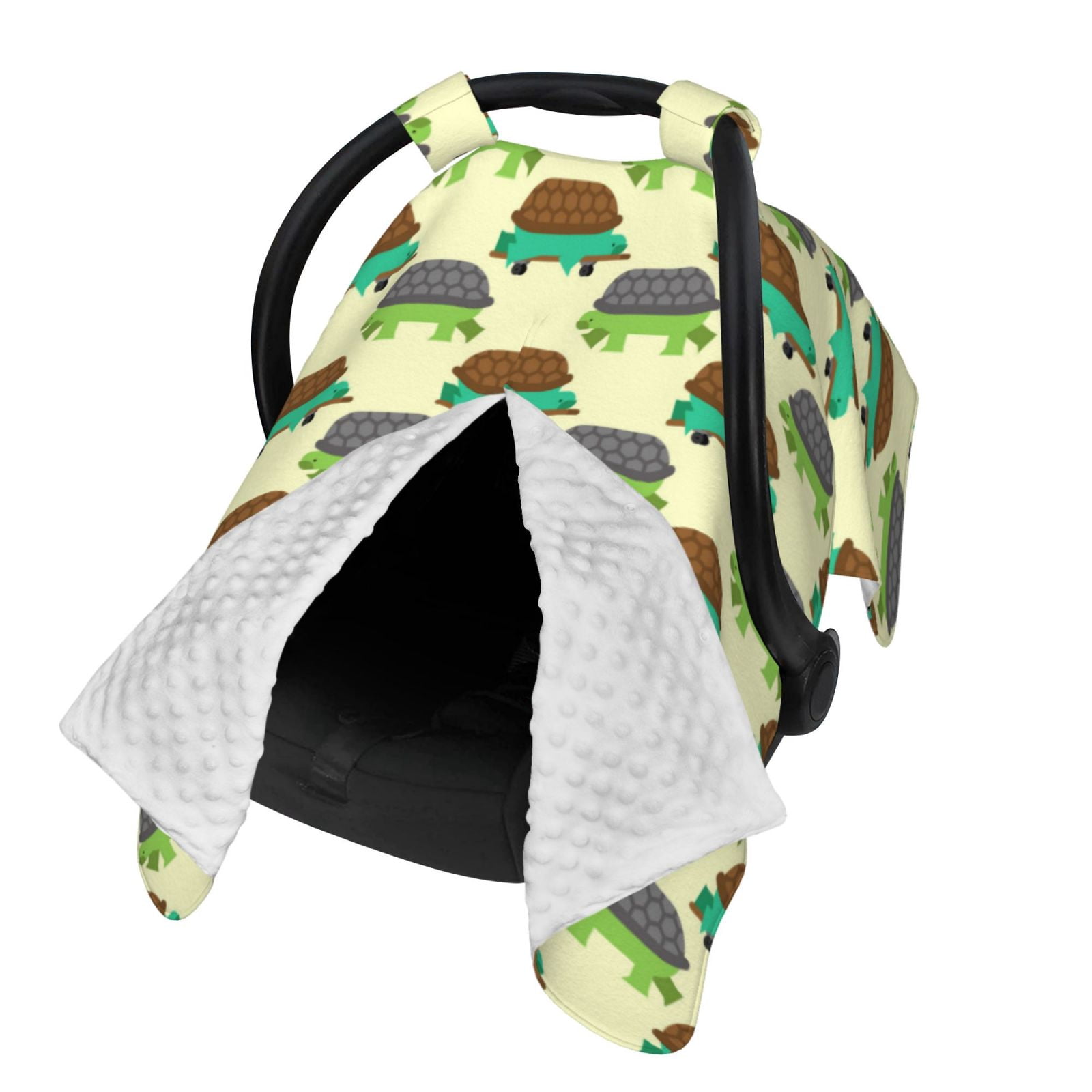 Naloa Turtle On Skateboard Baby Car Seat Cover, Breathable Baby Carrier Cover, Multiuse Baby Carrier Cover & Nursing Breastfeeding Cover