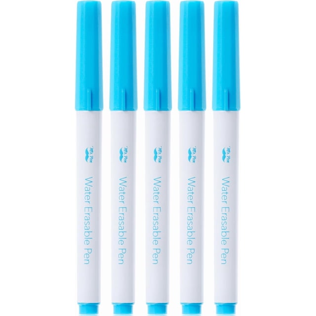 miduoduo-- Fabric Markers for Sewing, 5 Pack, Blue, Erasable, Water Soluble Fabric Marker, Fabric Pens for Sewing Erasable, Washable Fabric Marker, Water Soluble Pen, Fabric Marking Pens for Sewing