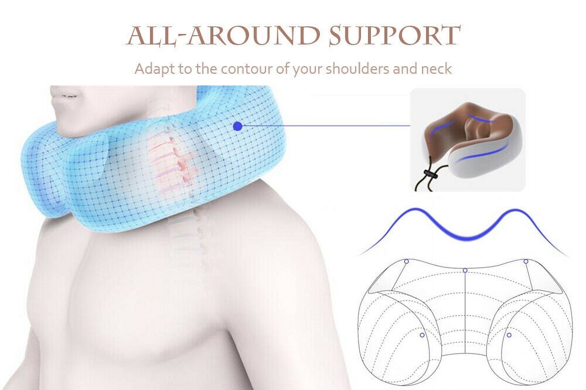 Electric Neck Massager, U-shaped Massage Pillow Cervical And Neck Massager  With Durable Memory Sponge, Massage Pillow With Heat, Deep Tissue Kneading  For Relax Airplane Car Travel Office Home Gift - Temu