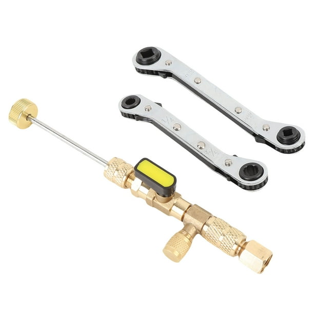 Conjunto de Removedor de Núcleo y Llave de Válvula, Instalador de Eliminacióna de Núcle de Válvula Inserción Fácil para El R410 R404 R32