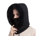 thumbnail image 2 of Gorro para mujer, bufanda, máscara, invierno, tejido, protección cálida, Negro Hugo Bufanda para mujer, 2 of 8