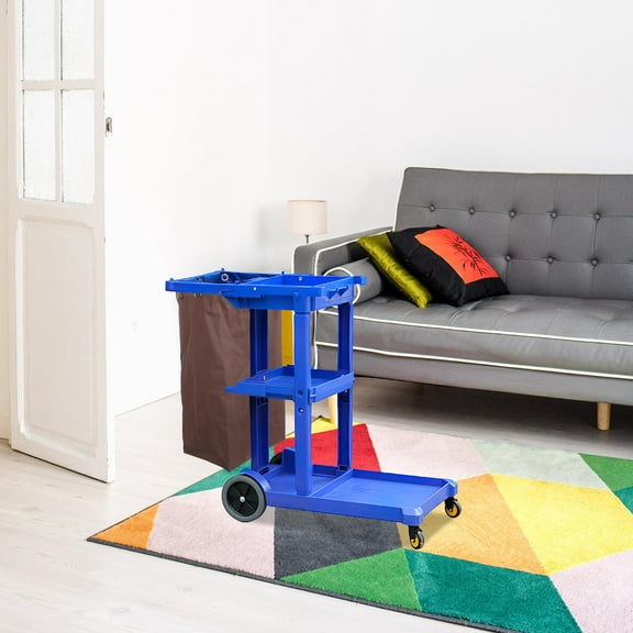 GOOHOCHY Cleaning Cart Bag Front Replacement Janitorial Cart Bag Large Capacity Commercial Cleaning Bags For Housekeeping Cart Housekeeping Carts