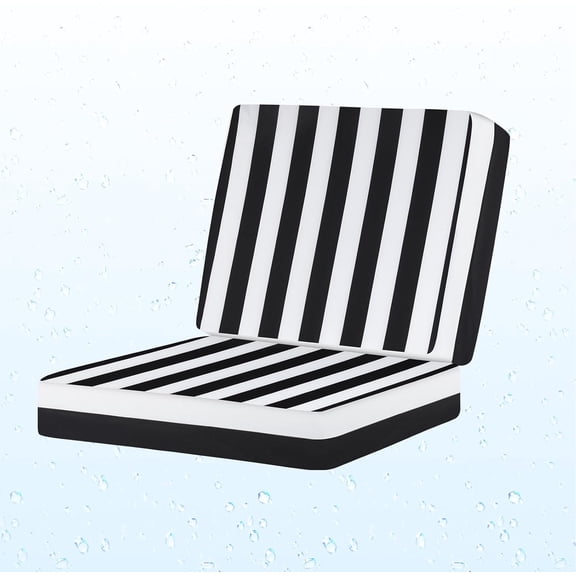 Deep Seat Patio Cushions Set, 22x22 Inch Waterproof & Fade Resistant Outdoor Chair Cushions, Thick Padded Replacement Sofa for Garden Yard Furniture