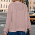 thumbnail image 5 of Scyoekwg Fall Cardigans for Women Zipper Lapel Short Coats Trendy Casual Solid Color Lightweight Loose Fall Coats Long Sleeve Cardigan(Pink,L), 5 of 5