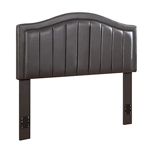 Traditional Grey Faux Leather Upholstered Queen/Full Headboard