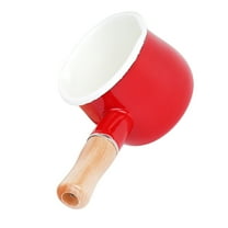 LEORX Milk Butter Warmer Enamel Milk Pot Red for Compact Design 1Set