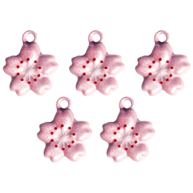 5PCS Lovely Pet Bell Cherry Blossom Forma Bell Pet Collar Accesorios