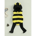 thumbnail image 4 of Gzhioc 0-24 Months Infant Baby Boys Girls Bee Sleeveless Stripes Hooded Romper Long Socks Set, 4 of 9