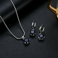 thumbnail image 4 of Naierhg Women Round Cubic Zirconia Pendant Chain Necklace Hoop Earrings Jewelry Set, 4 of 8