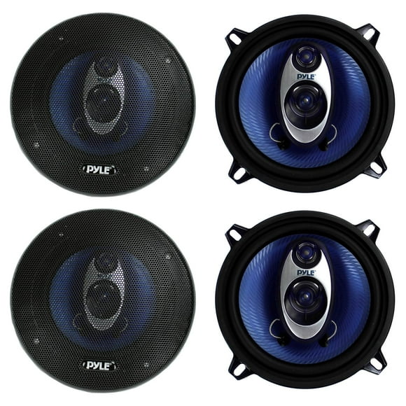 PYLE PL53BL Haut-Parleurs Audio Triaxial de Voiture 3.25 Pouces 400W Stéréo Deux Paires