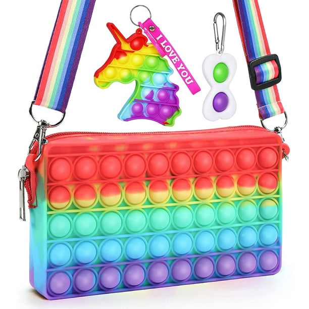 iTechjoy Pop Purse for Girls, Push Bubble Sensory Fidget Toy Kids