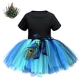 thumbnail image 5 of Glisme Girls Outfit Toddler Children Short Sleeve Solid Color T Shirt Tops Dancing Tutu Skirts Suit Relax Matching Set Size 5-6 Years Black, 5 of 6