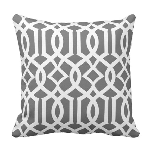 BPBOP Fabric Throw Pillows, 20" x 20", Gray/White