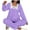 Purple, variant on Lopecy-Sta Women's Flannel Pajamas Winter Casual Square Neck Mid-Length Nightdress Fleece-Lined Comfy Pajamas Sleepwear Set for Women