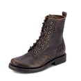 thumbnail image 1 of Botas de combate Frye Veronica para mujer, piel negra, 8 m, 1 of 7