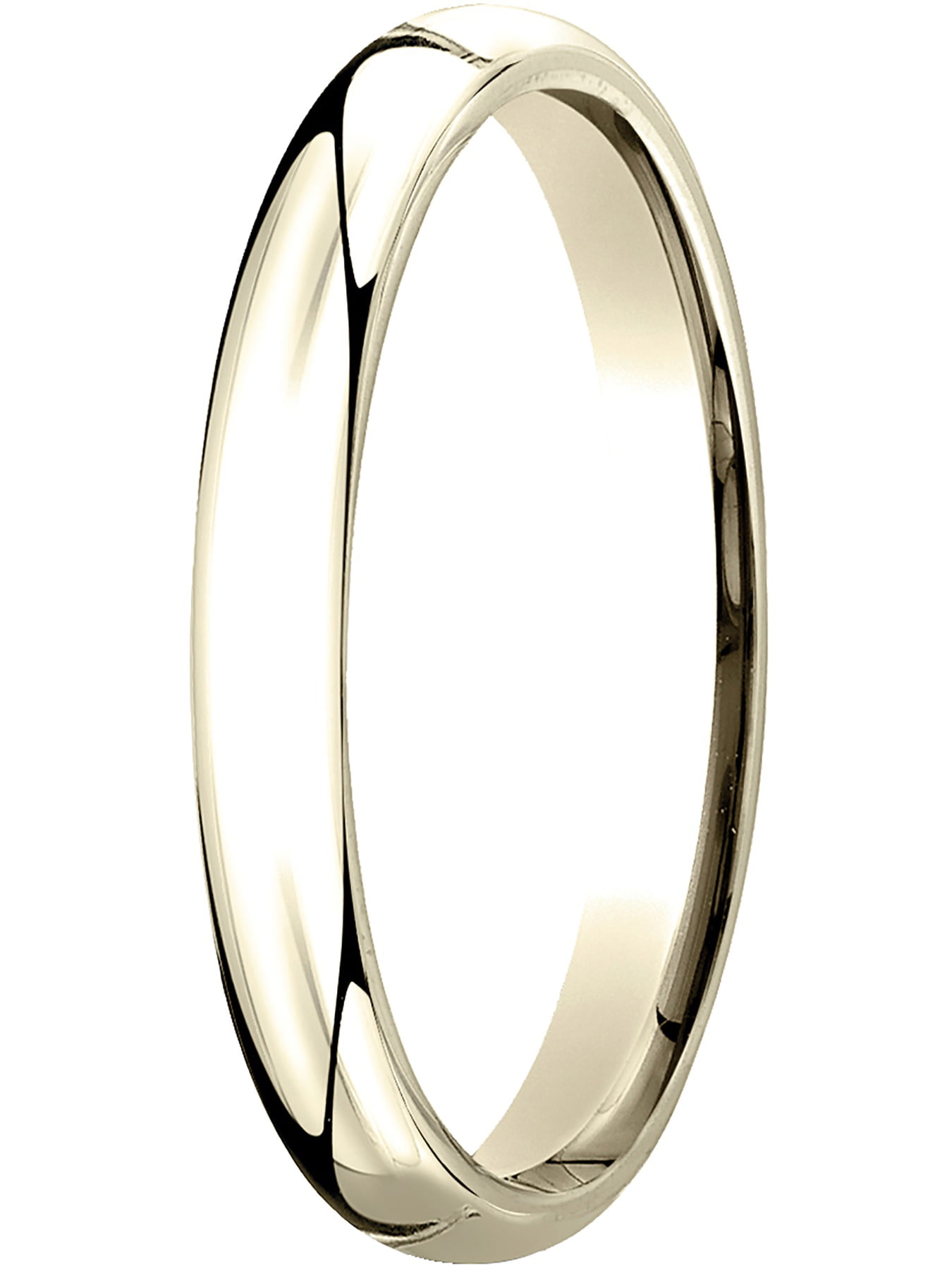Mens 10K Yellow Gold 3mm Slightly Domed Standard Comfort Fit Wedding Band Ring