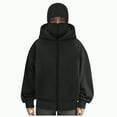 thumbnail image 4 of Towmus Balaclava Zip Hoodie Double Hood Y2K Winter Coats Built-In Eye Mask Jacket Hooded Sweatshirt, Unisex, 4 of 5