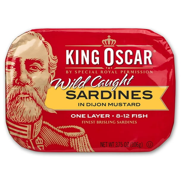 King Oscar Wild Caught Sardines in Dijon Mustard, 3.75 Ounce (Pack of