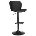 thumbnail image 1 of Bouclair Tabouret de Bar Réglable en Similicuir Texturé Noir et Métal, 1 of 10