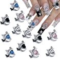 thumbnail image 1 of Abalorio para uñas GUAACCB en 3D con forma de corazón y cristal Aurora, 1 of 7